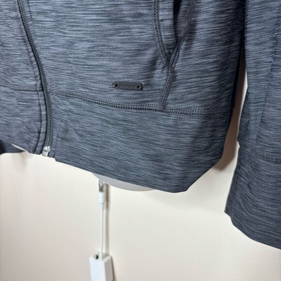 prAna Women's Charcoal Camelia Zip Hoodie Ruched Gray Space Dye size medium - Picture 3 of 8